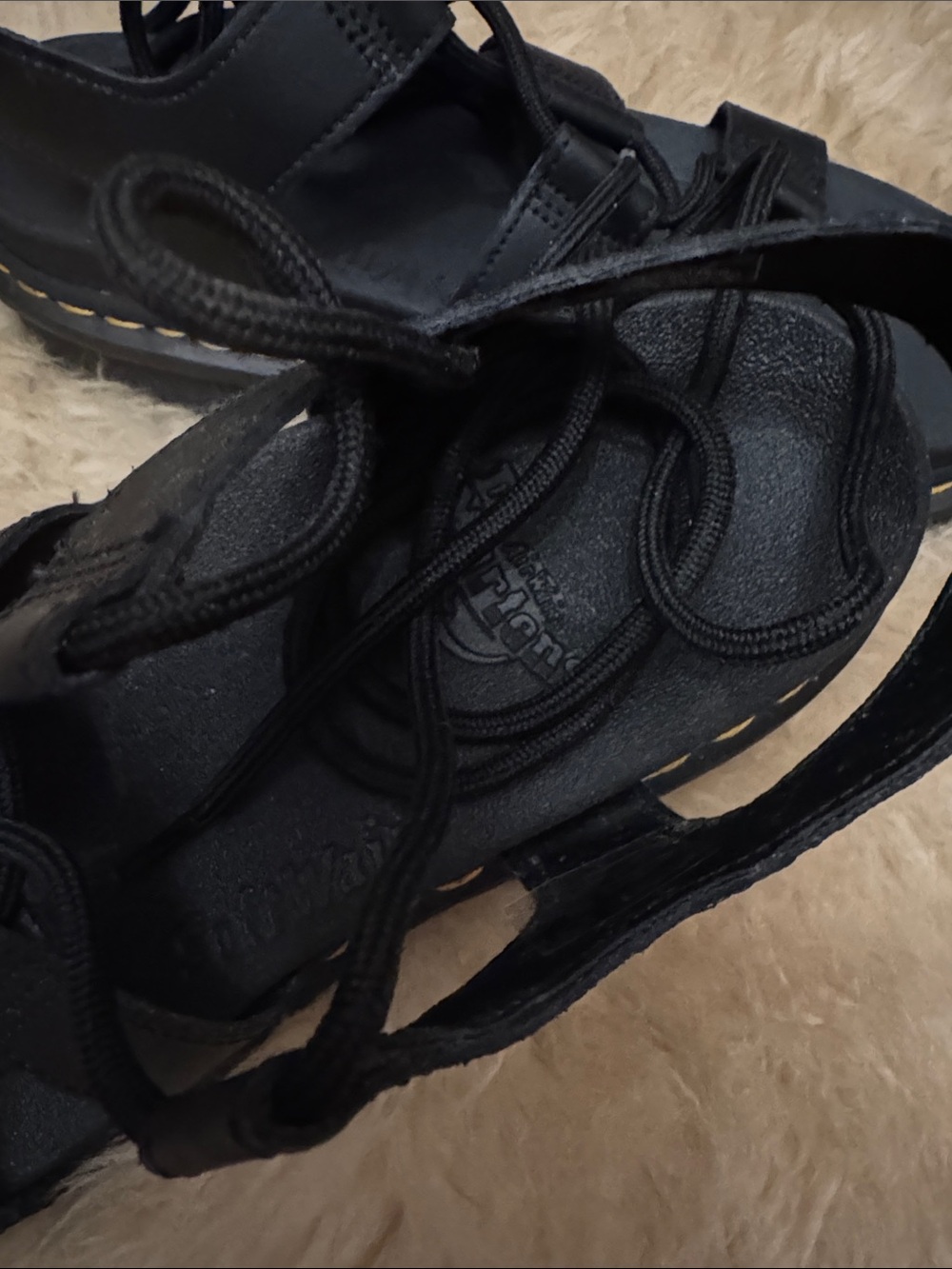 Dr. Martens Black Leather Lace-Up Platform Sandals - Picture 11 of 11